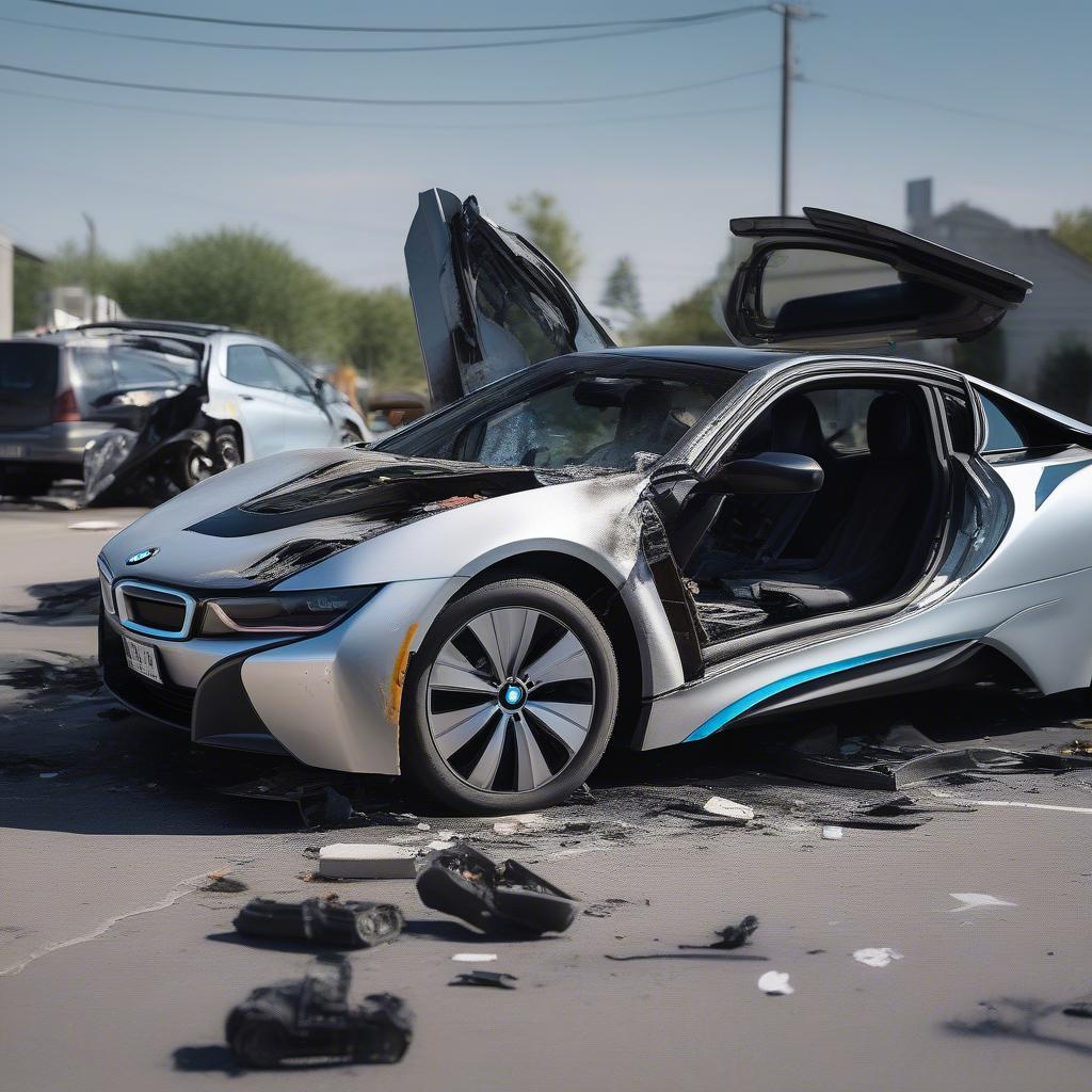 BMW i8 Trung Võ Tai Nạn: Hiện trường vụ việc