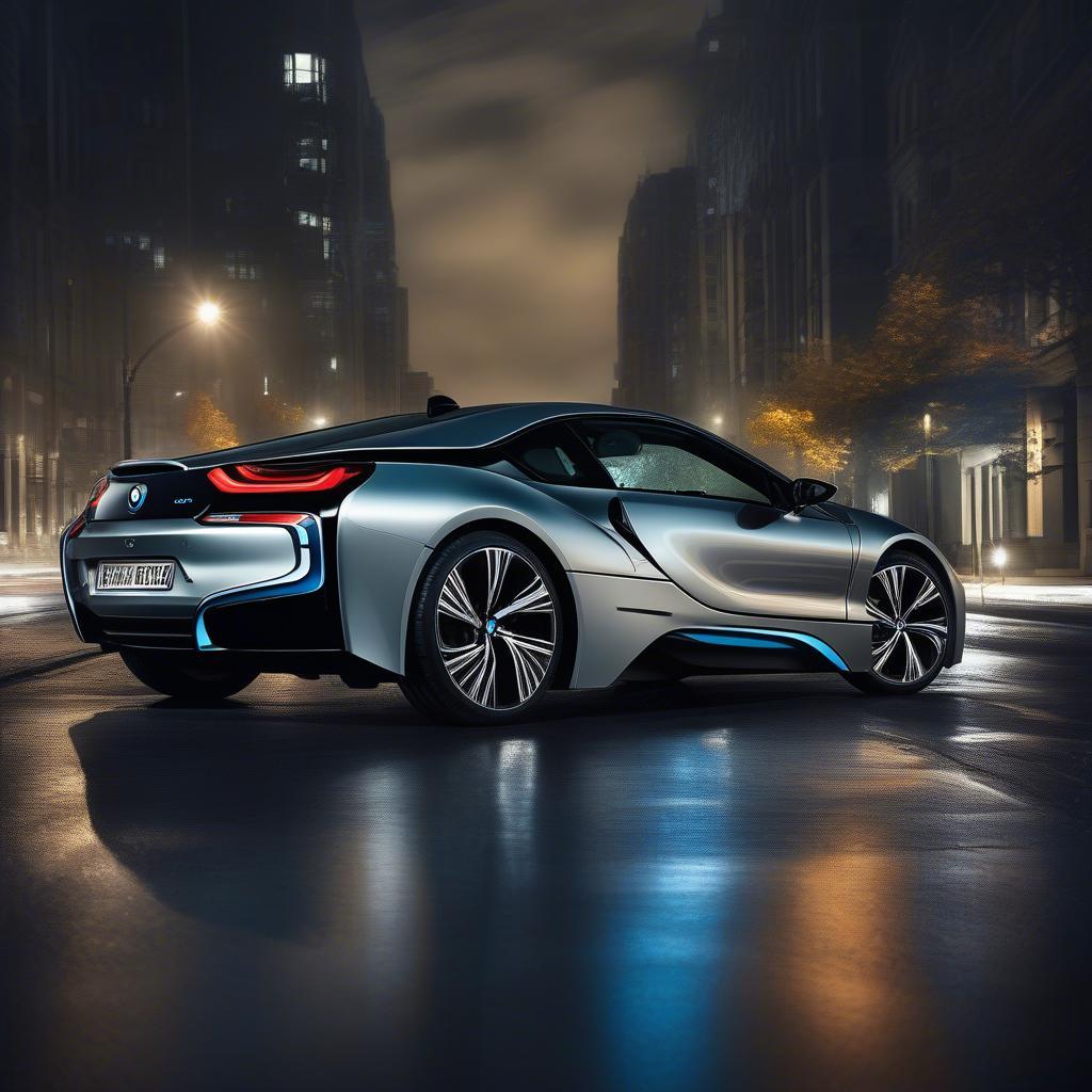 Hình nền BMW i8 HD ban đêm trên đường phố