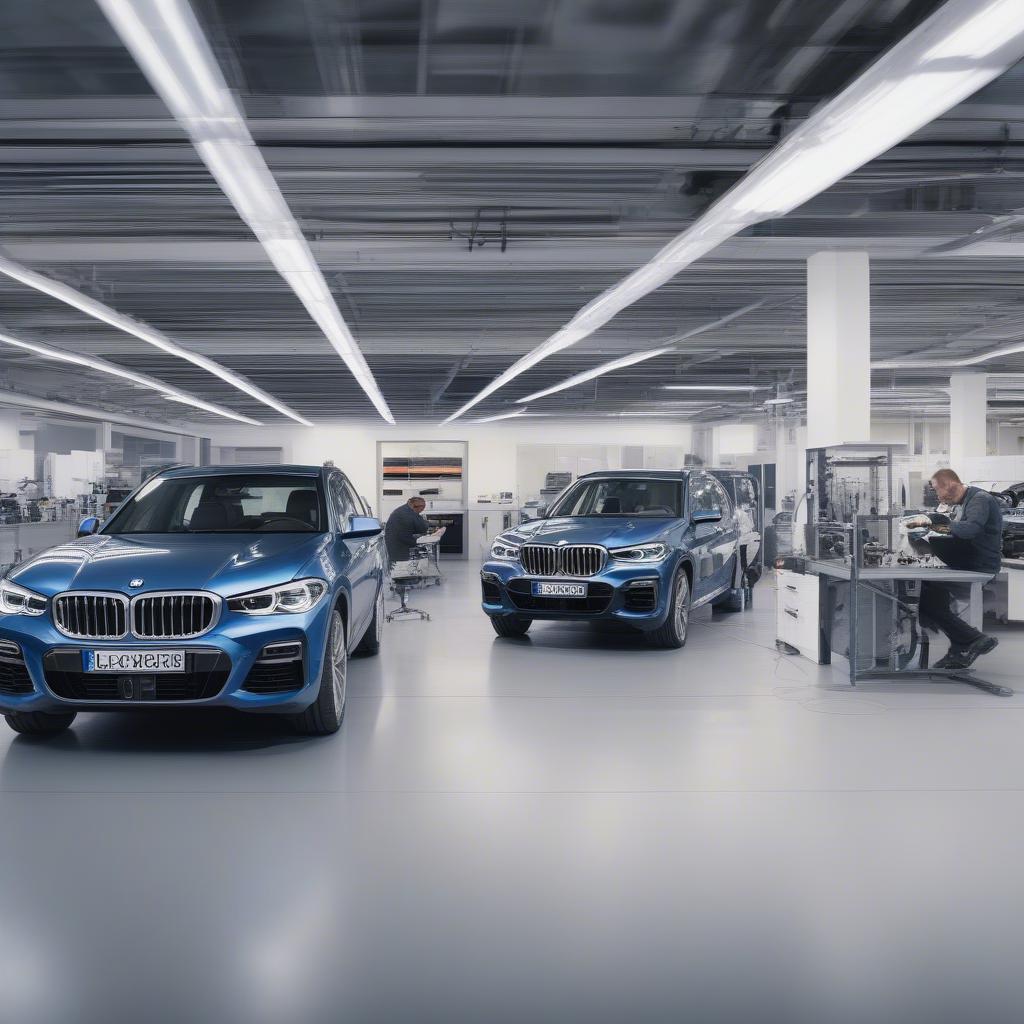 Khu vực dịch vụ tại BMW Leipzig Branch