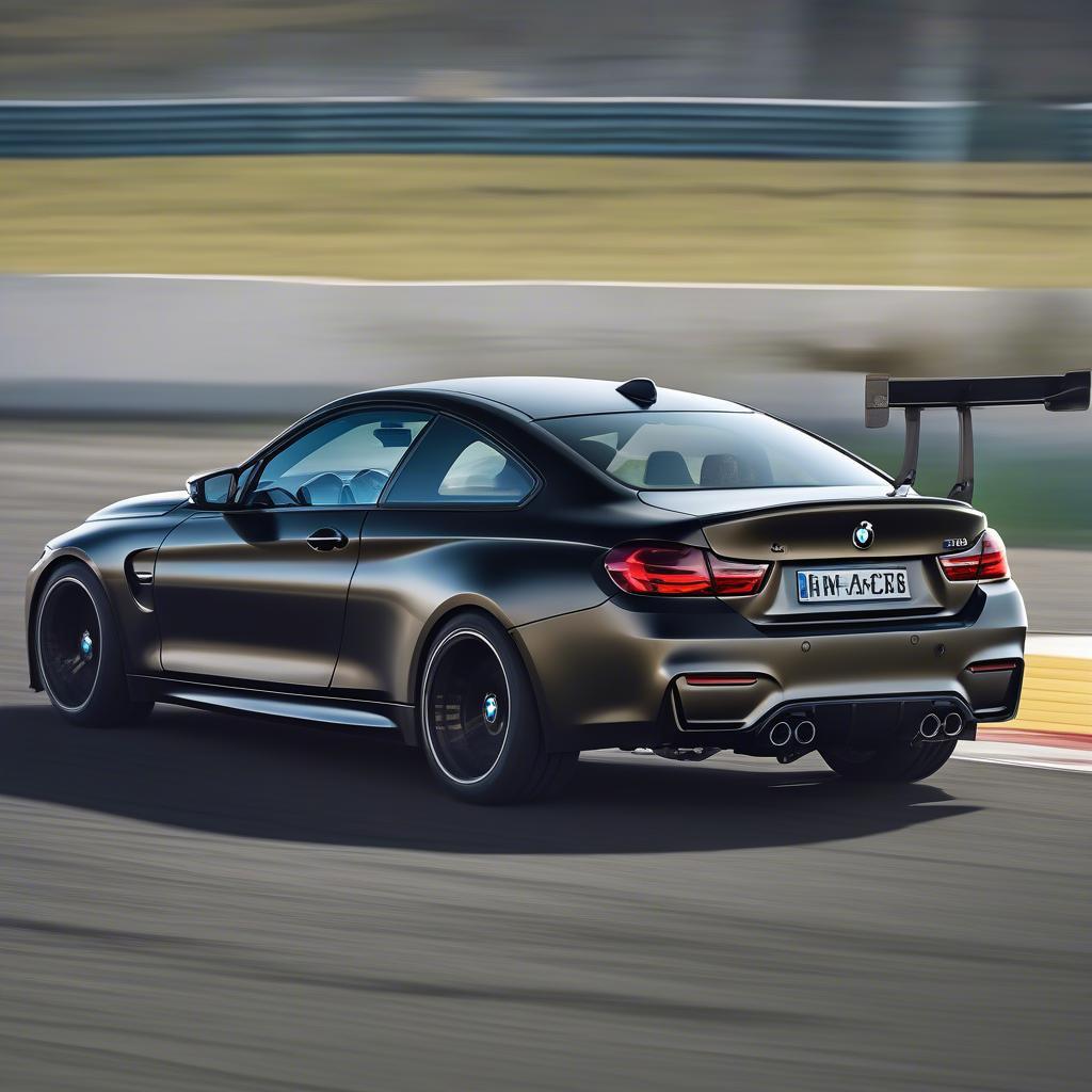 BMW M4 bản hiệu năng cao đang chạy trên đường đua