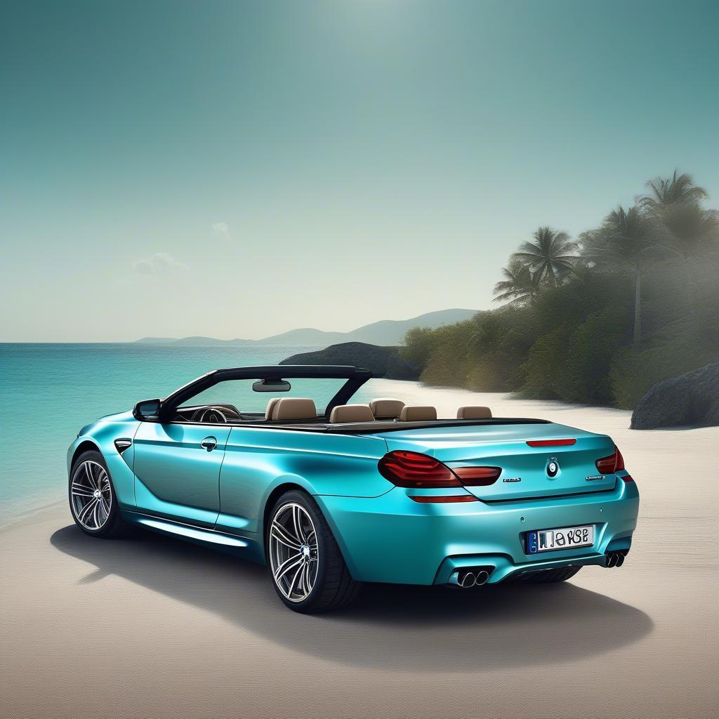 BMW M6 Cabriolet mui trần bên bờ biển