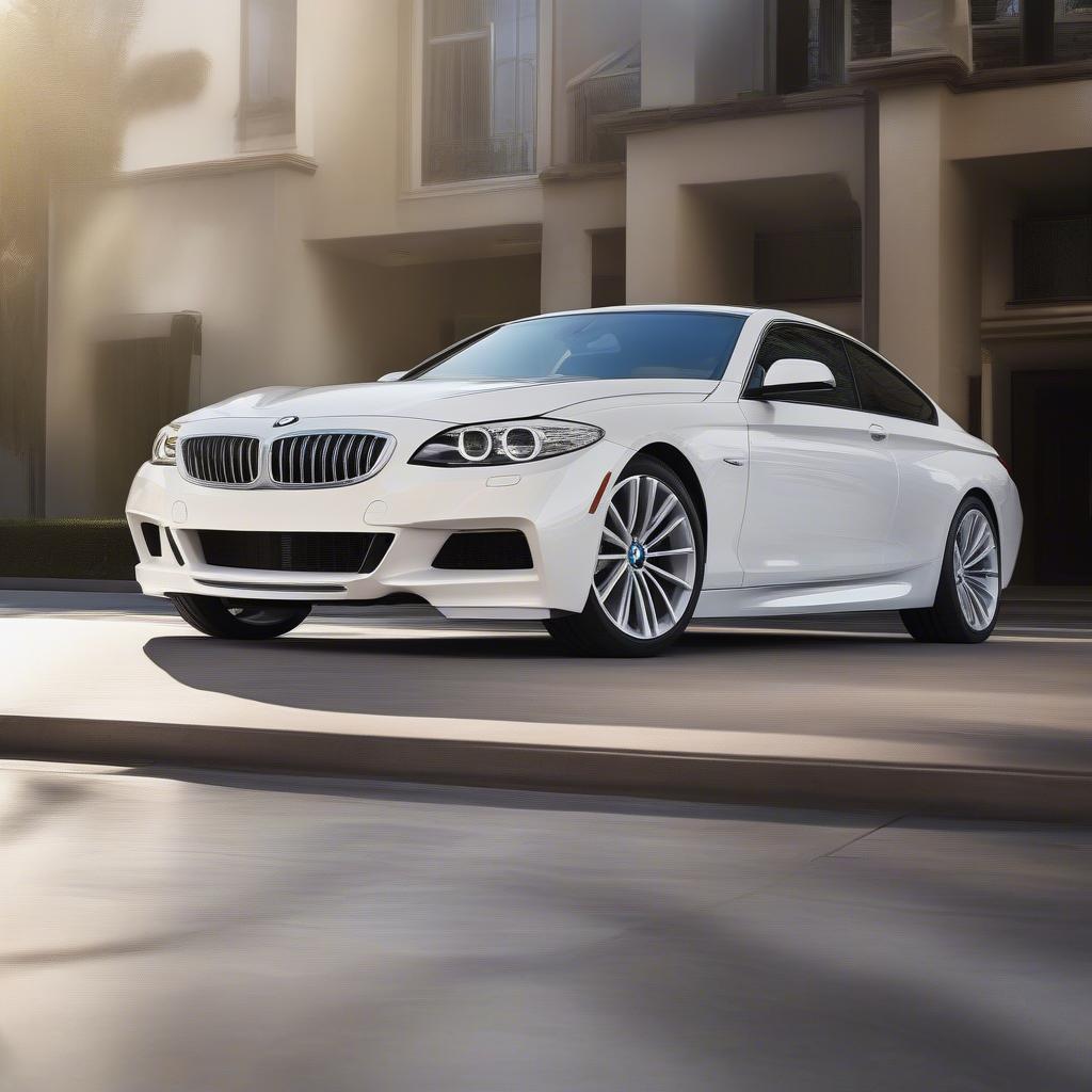 BMW màu Brahminy White lung linh dưới nắng