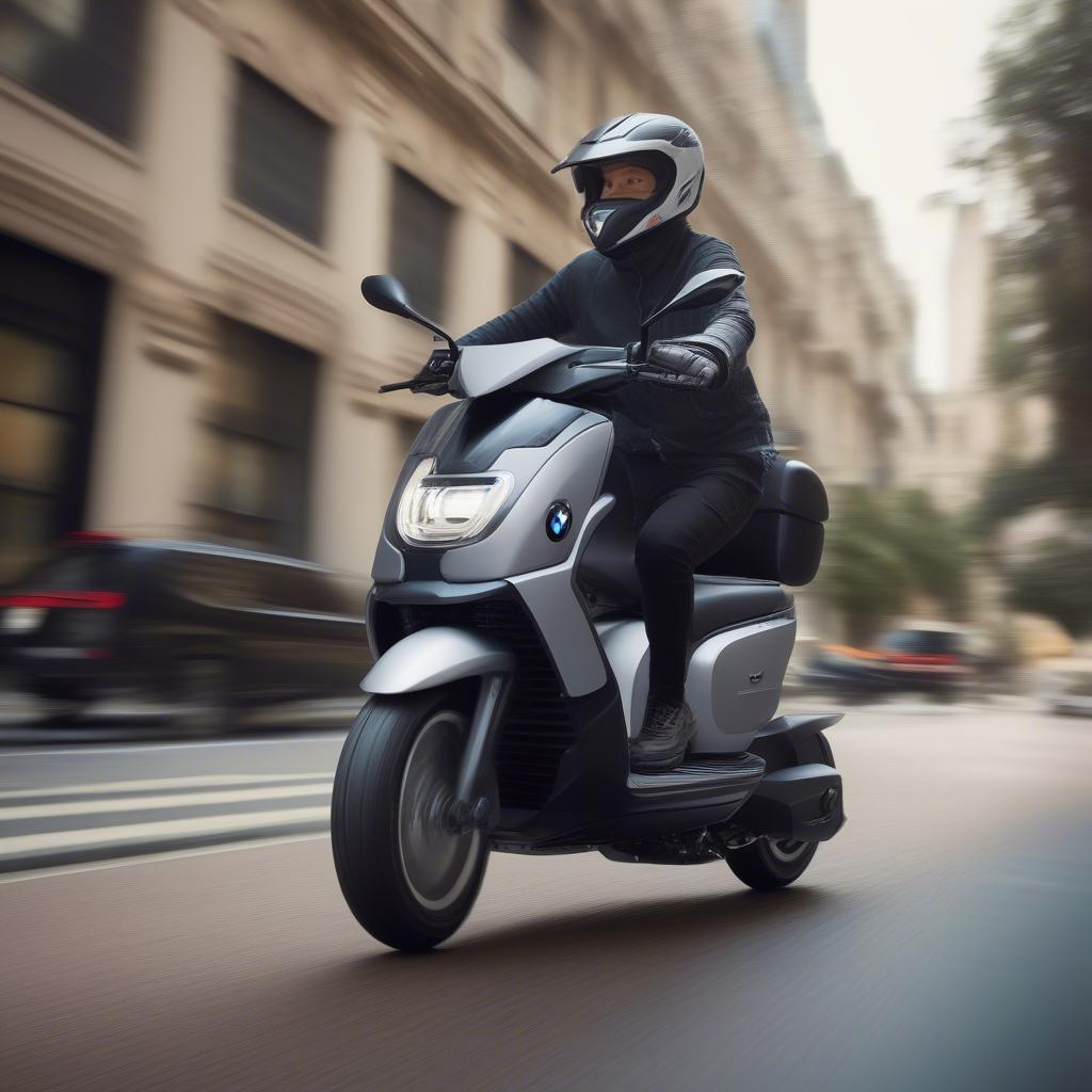 BMW Mini Scooter 2018 Di Chuyển Trong Đô Thị