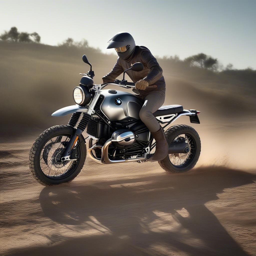 BMW R Nine T Cafe Scrambler chinh phục địa hình off-road