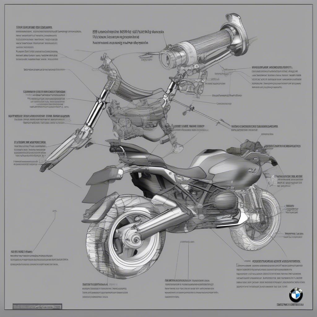 Các bộ phận của phuộc trước BMW R1200 GS