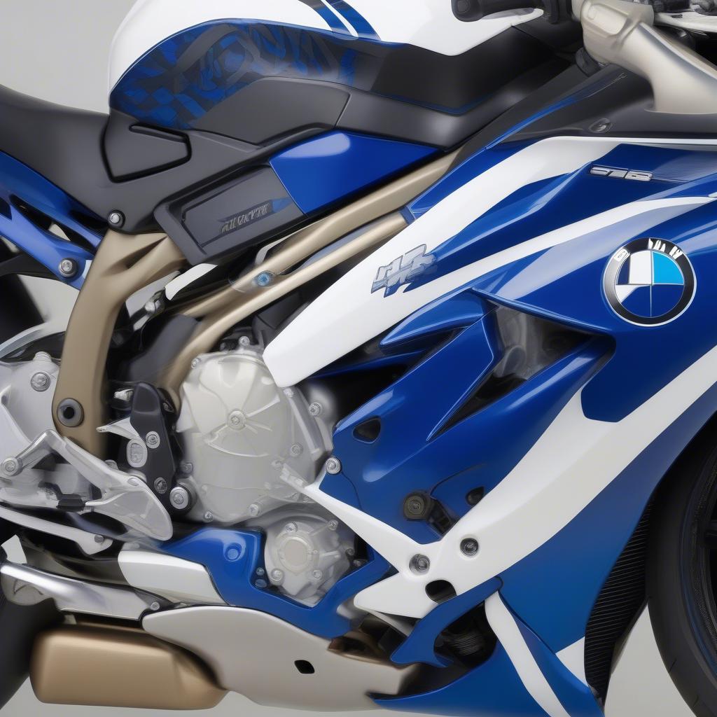 BMW S1000RR 2010 với Decal HP4 Màu Xanh Trắng