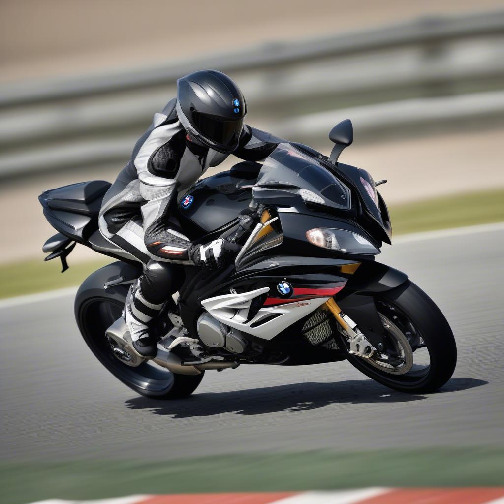 BMW S1000RR 2011 Black Trên Đường Đua