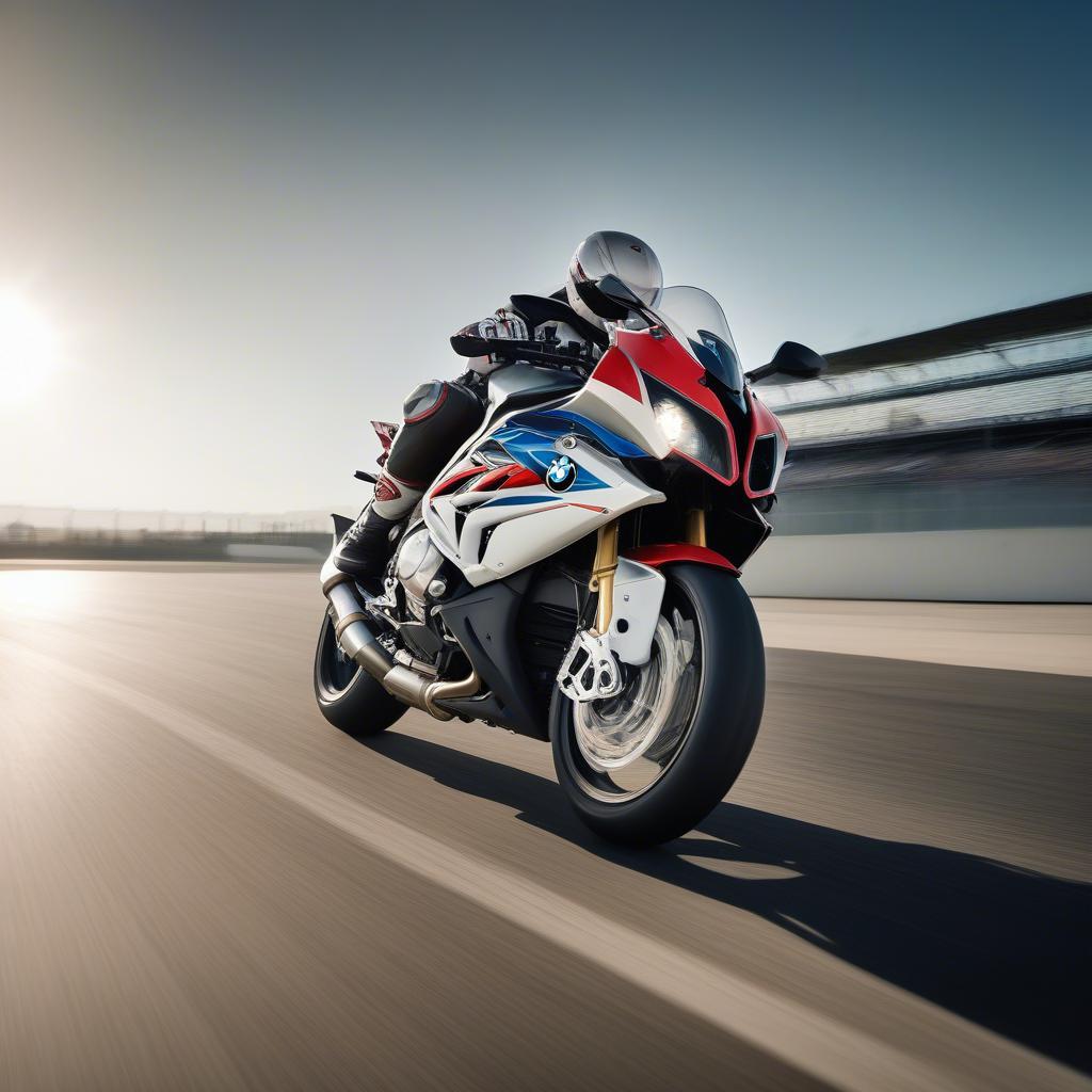 BMW S1000RR 2018 đang chạy trên đường đua