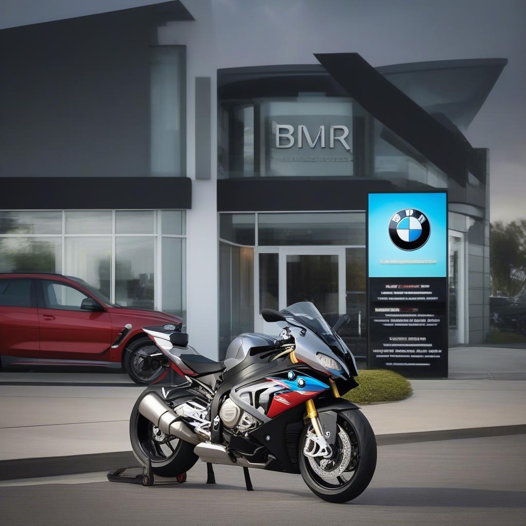 BMW S1000RR 2018 đứng trước cửa hàng BMW