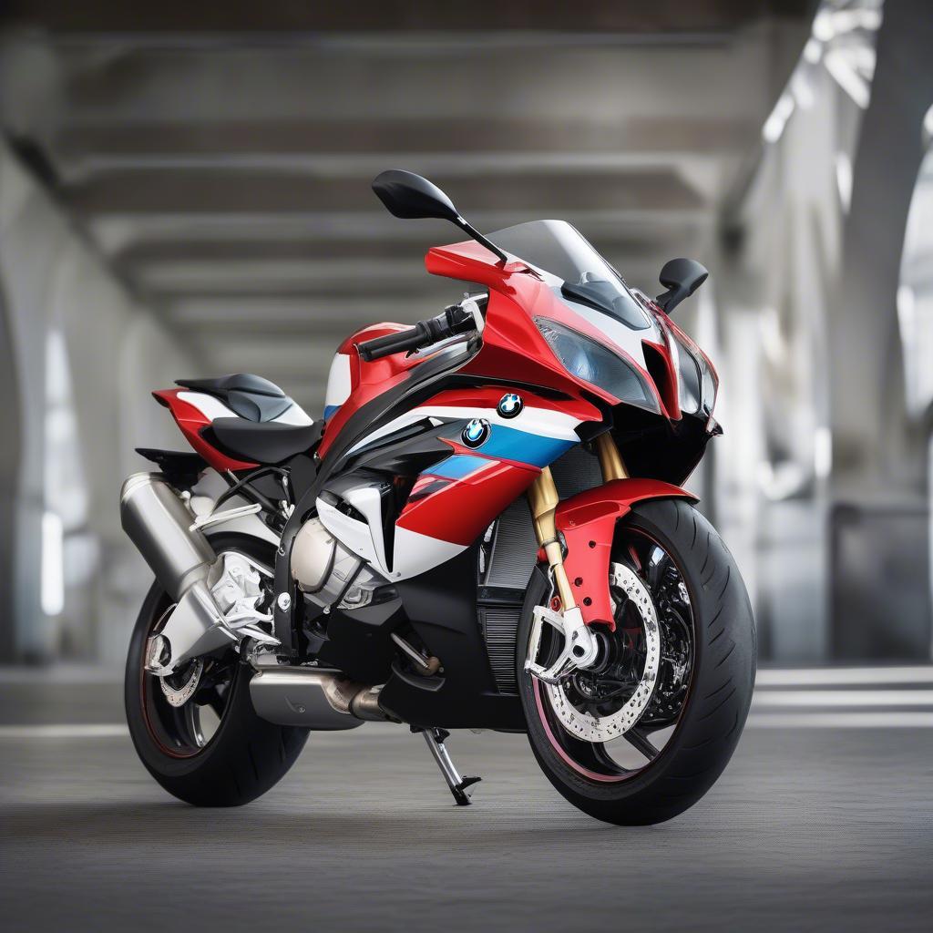 BMW S1000RR 2018 màu đỏ đang đứng yên