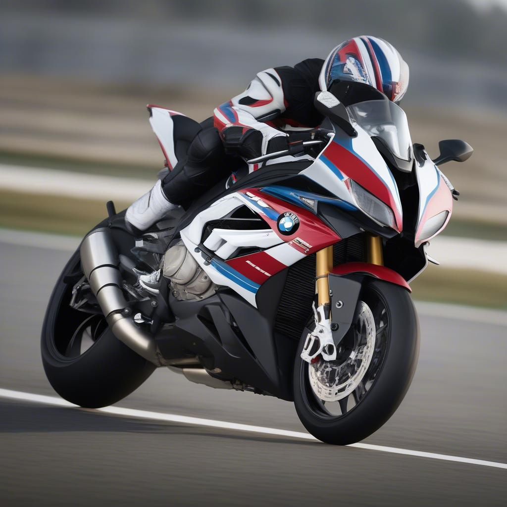 BMW S1000RR 2019 đang chạy trên đường đua