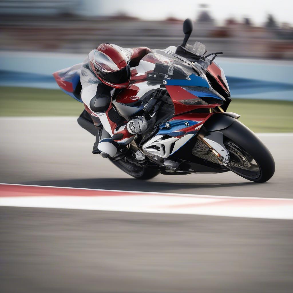 BMW S1000RR 2020 Race đang chạy trên đường đua