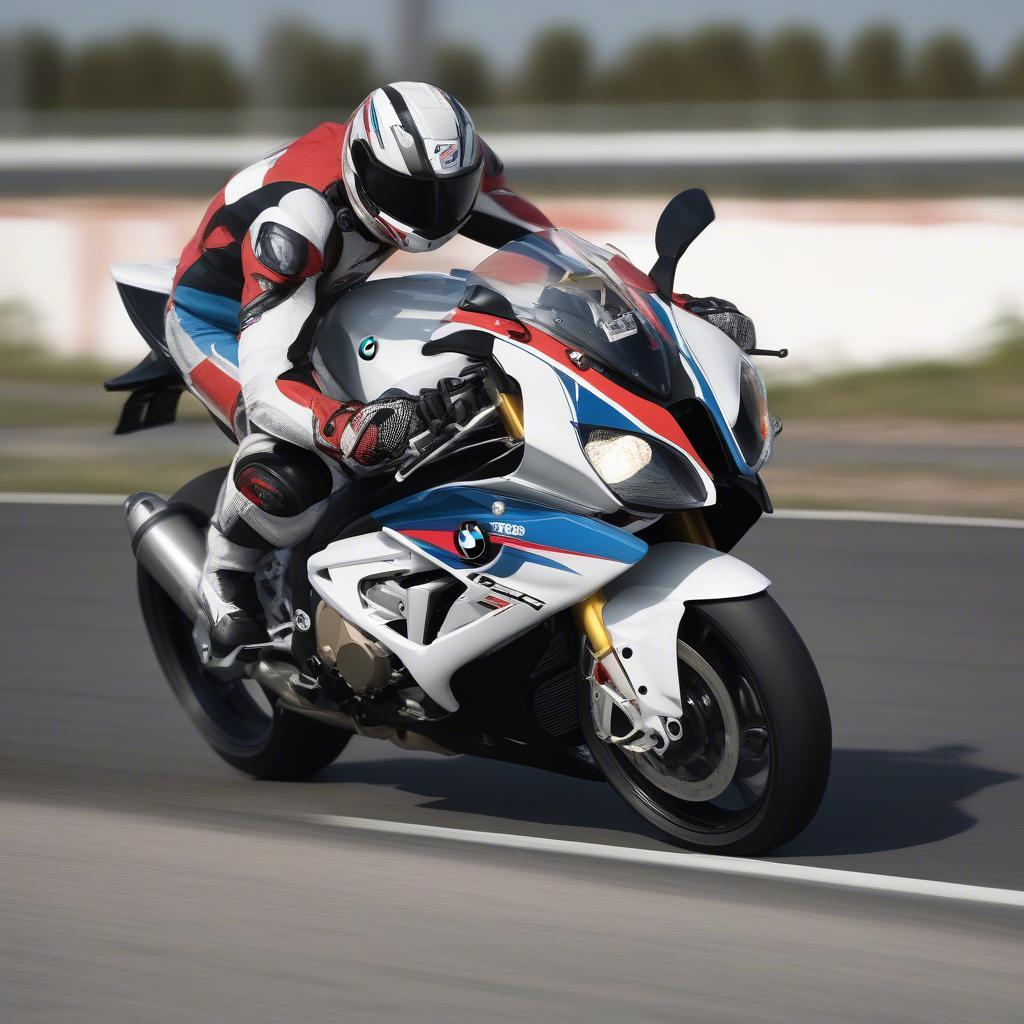 BMW S1000RR 3D trên đường đua