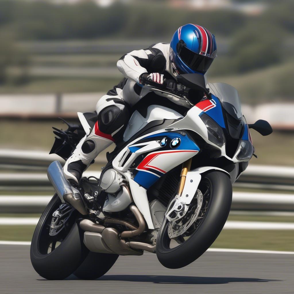 BMW S1000RR thực hiện màn bốc đầu an toàn