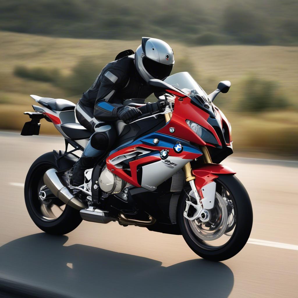 BMW S1000RR chạy trên đường trường