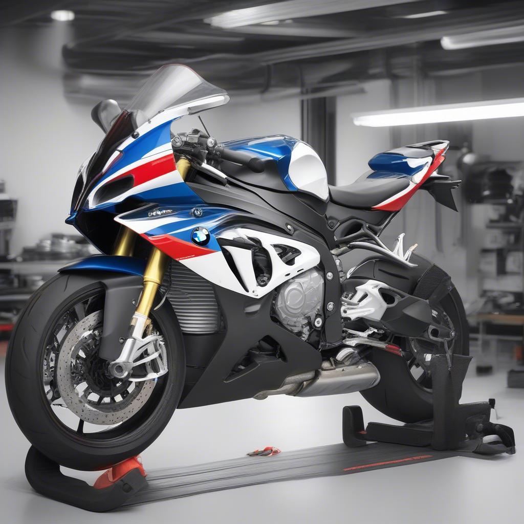 BMW S1000RR lắp đặt pô Akrapovic