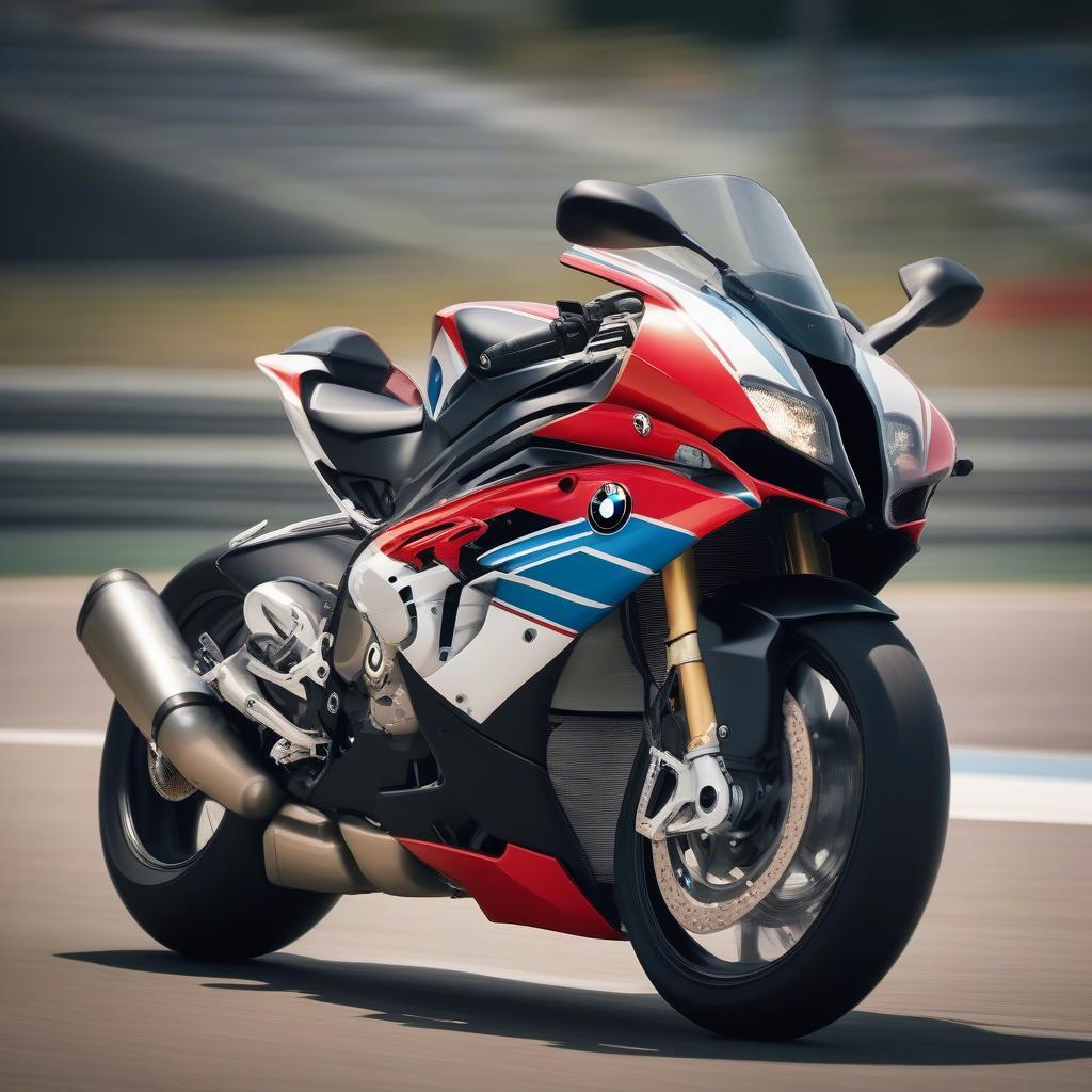 BMW S1000RR mạnh mẽ trên đường đua