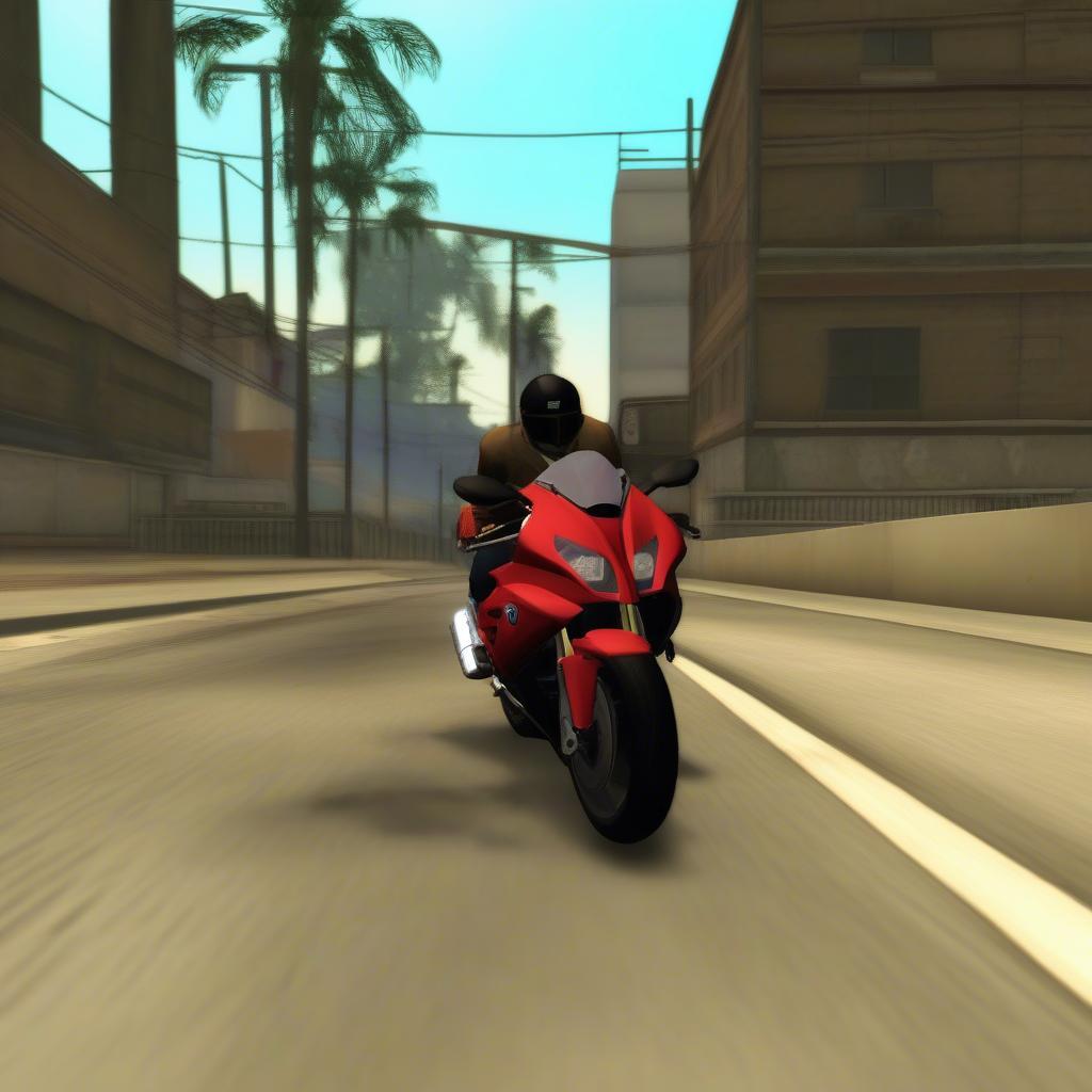 BMW S1000RR Red GTA San Andreas Gameplay