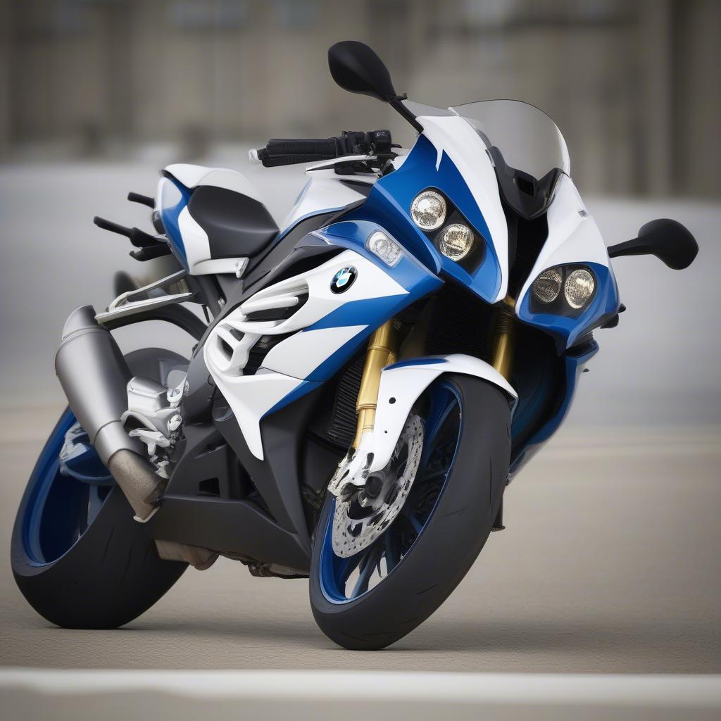 BMW S1000RR thế hệ 1 màu xanh trắng