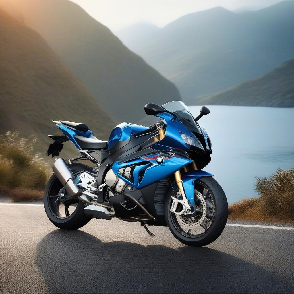 BMW S1000RR xanh mang phong cách thể thao