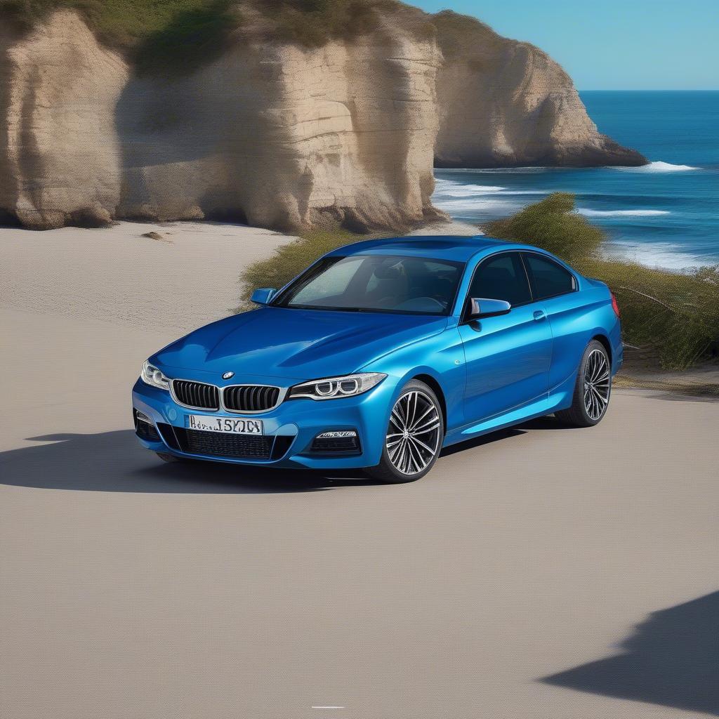 BMW Seaside Blue Metallic đậu bên bờ biển