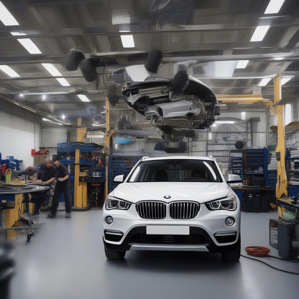 BMW X1 được bảo dưỡng định kỳ tại xưởng