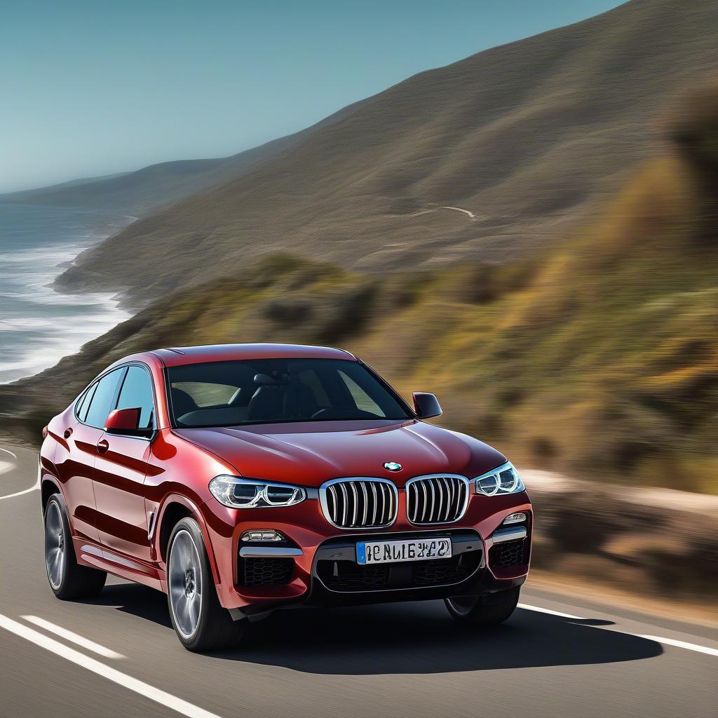 BMW X4 Màu Đỏ Đang Chạy