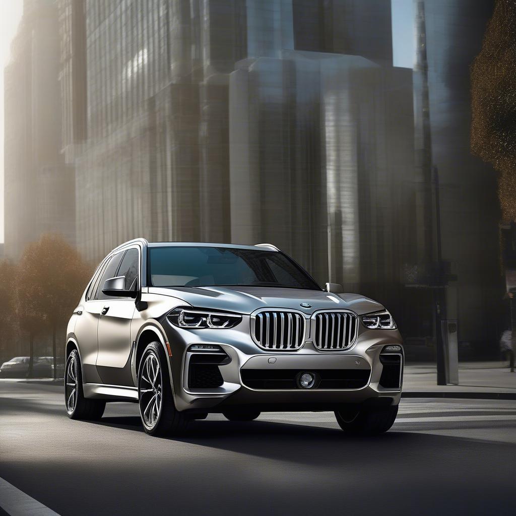 BMW X5 đỗ bên đường phố