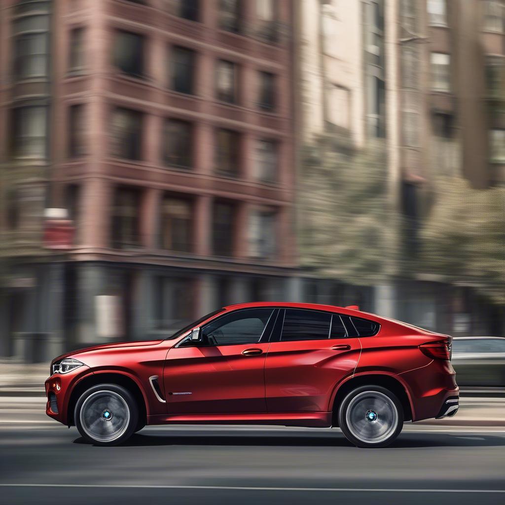 BMW X6 Màu Đỏ Đường Phố