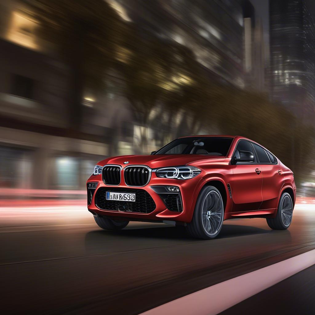 BMW X6M Flamingo Red Đường Phố