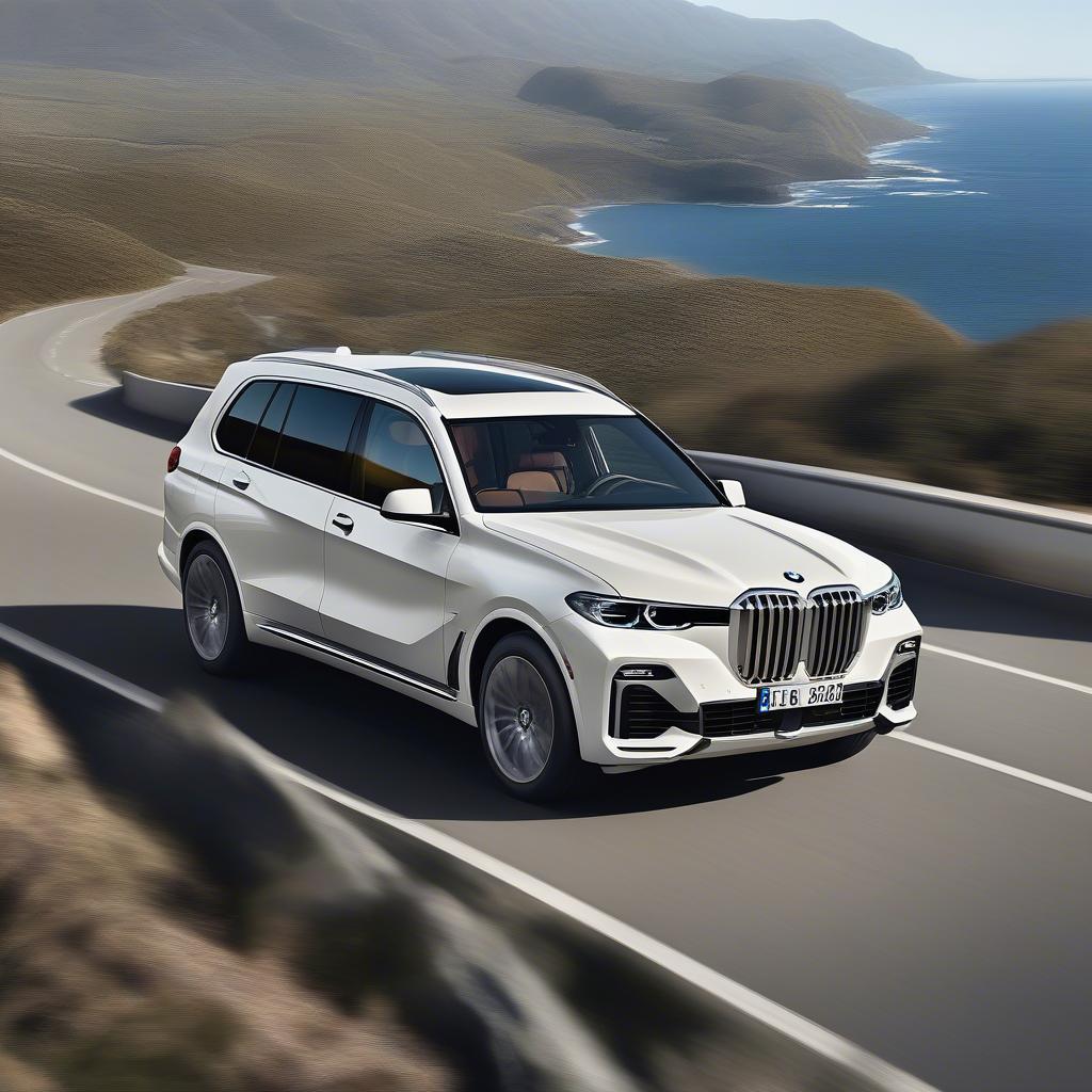 BMW X7 màu trắng mạnh mẽ