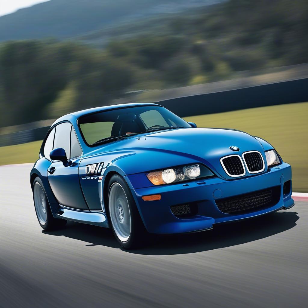 BMW Z3 M Coupe đang chạy trên đường đua