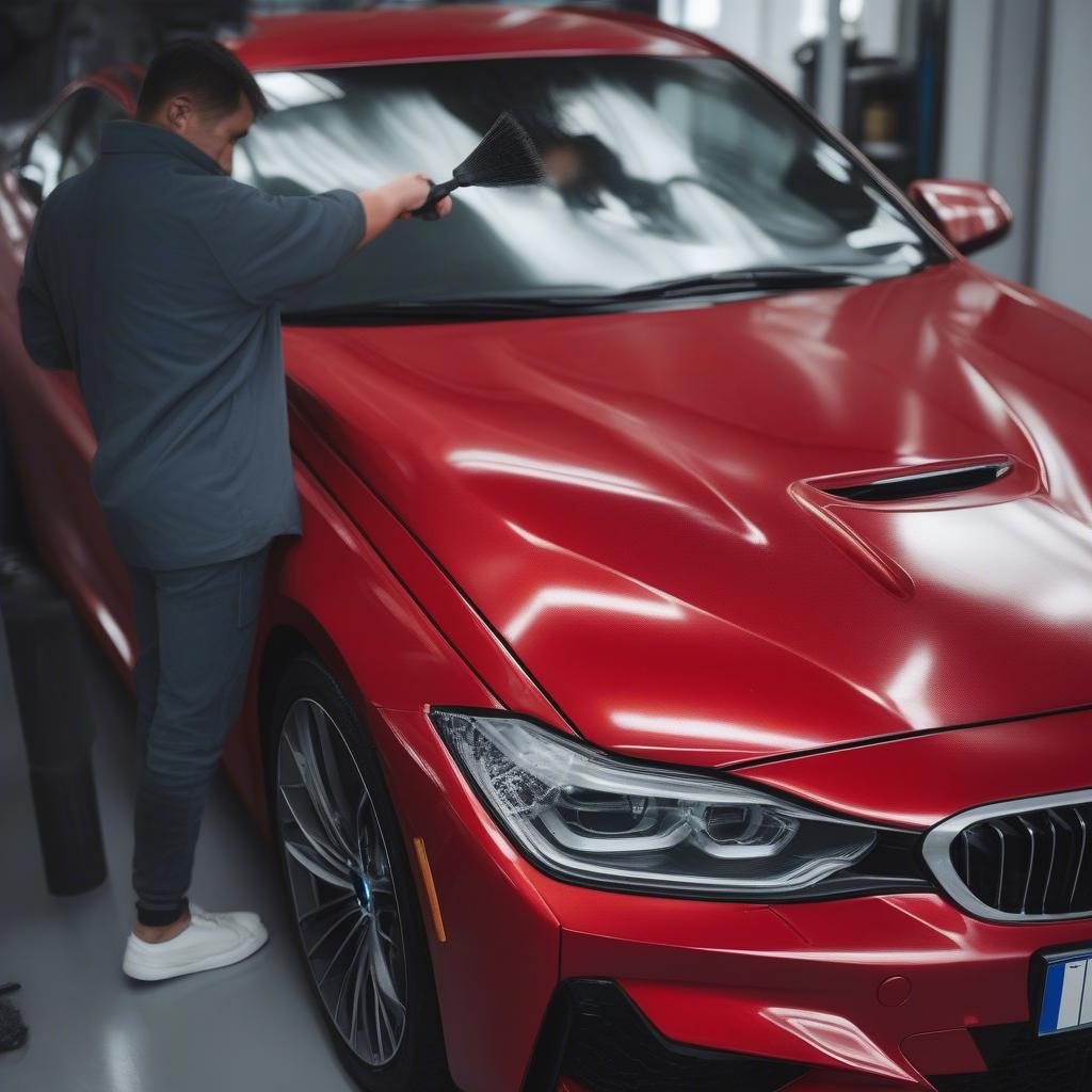 Chăm Sóc Màu Sơn Đỏ BMW Đúng Cách