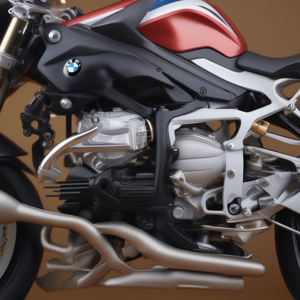 Chi tiết động cơ BMW S1000RR mô hình Maisto