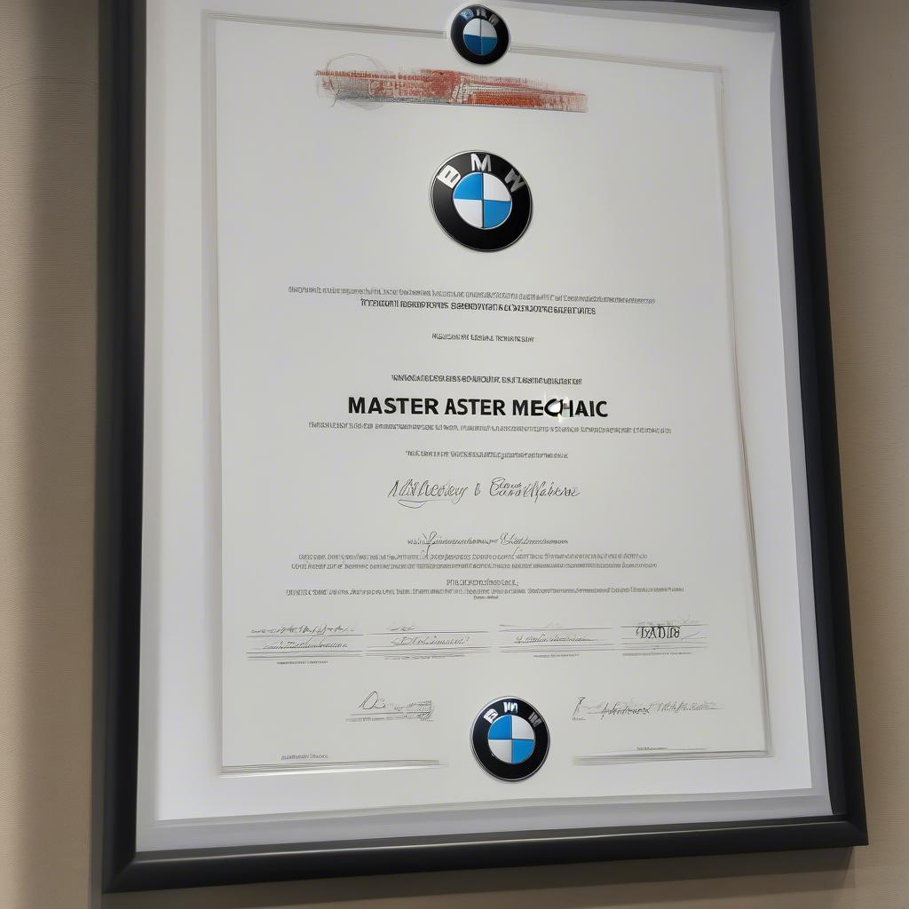 Chứng chỉ BMW Master Mechanic danh giá