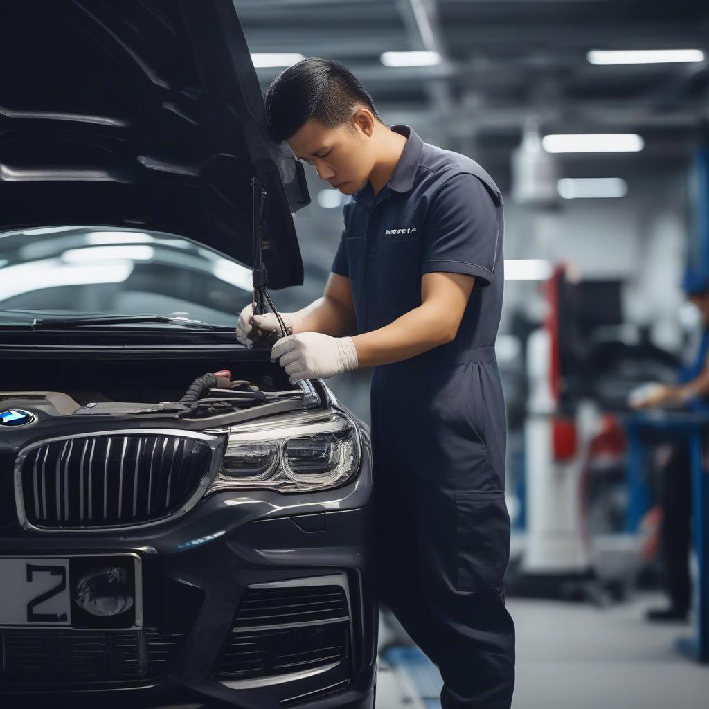 Chuyên Gia BMW Cầu Giấy Đang Kiểm Tra Xe