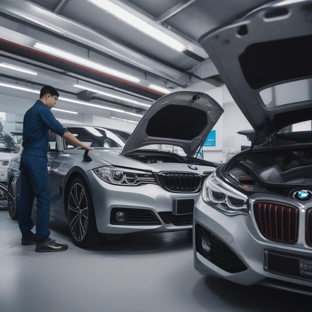 Chuyên gia BMW Cầu Giấy kiểm tra xe