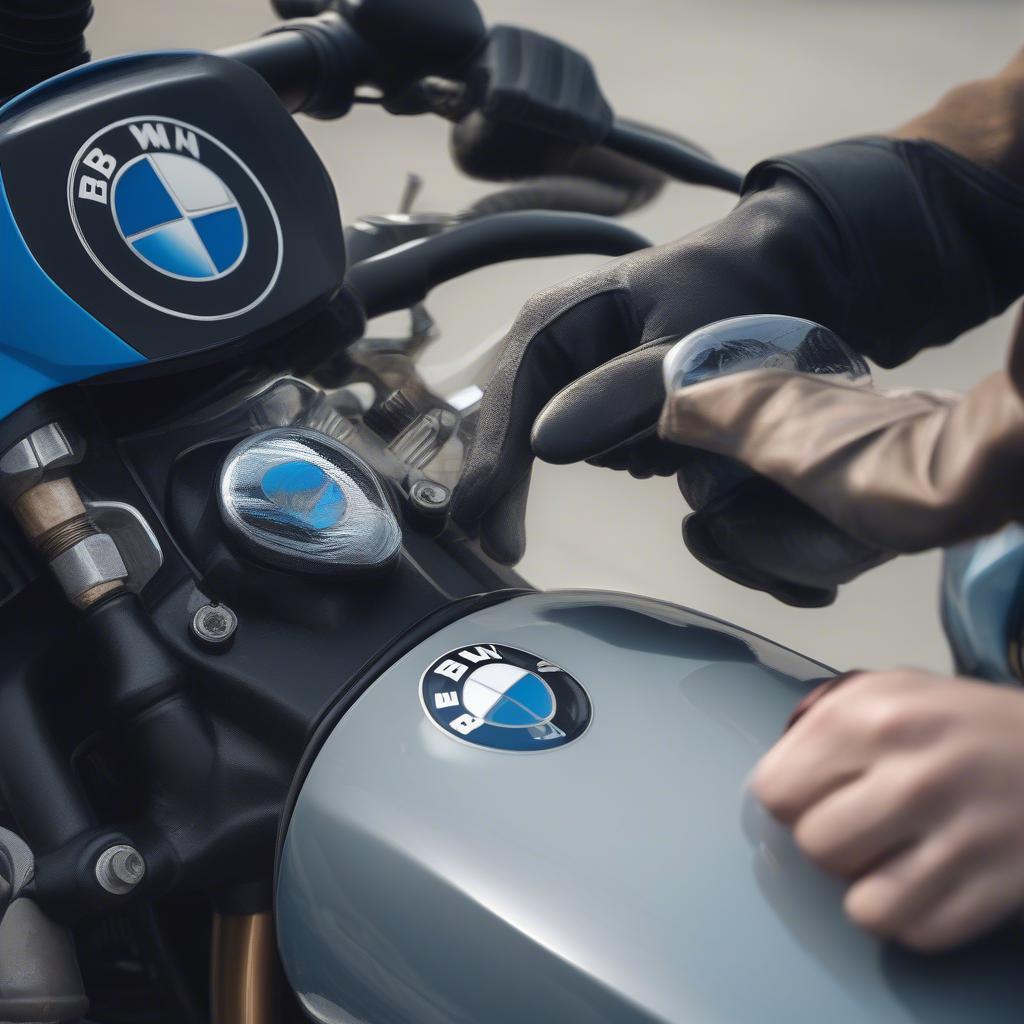 Dán Motorcycle Stickers BMW lên xe