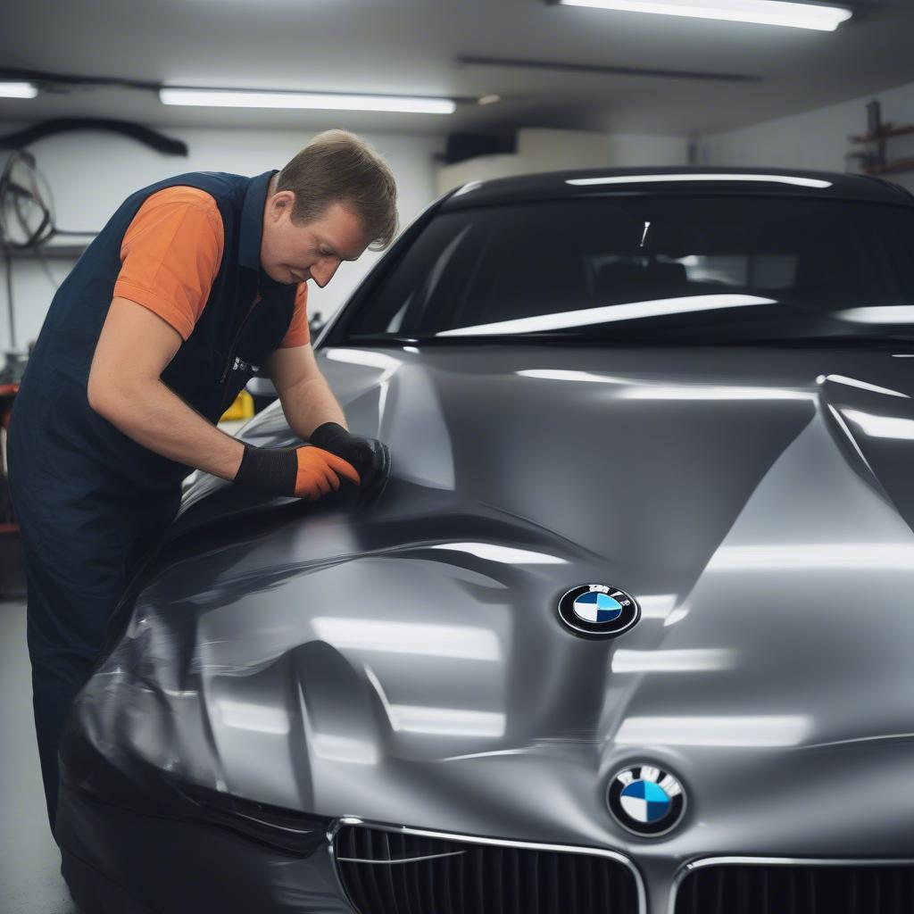 Dán tem xe BMW tại gara uy tín, đảm bảo chất lượng