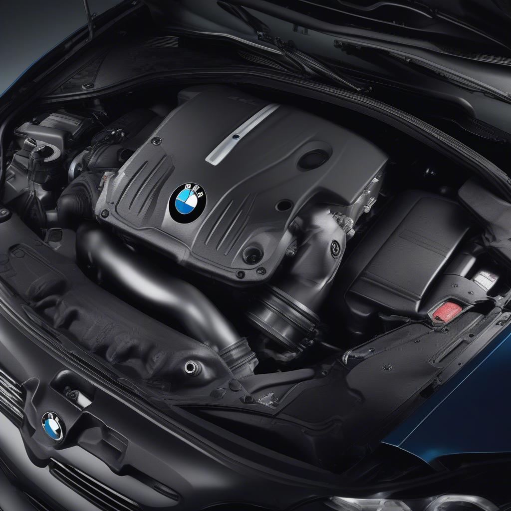 Động cơ N62 BMW trong khoang máy