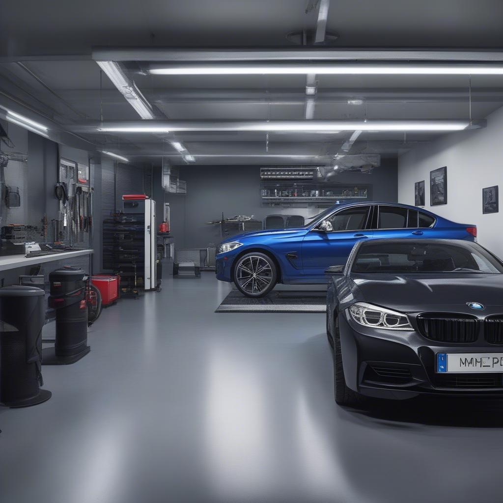 Garage BMW hiện đại với đầy đủ trang thiết bị