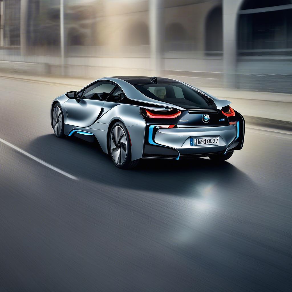 Cận cảnh đèn pha laser của BMW i8, cho thấy chi tiết thiết kế tinh xảo và công nghệ tiên tiến.