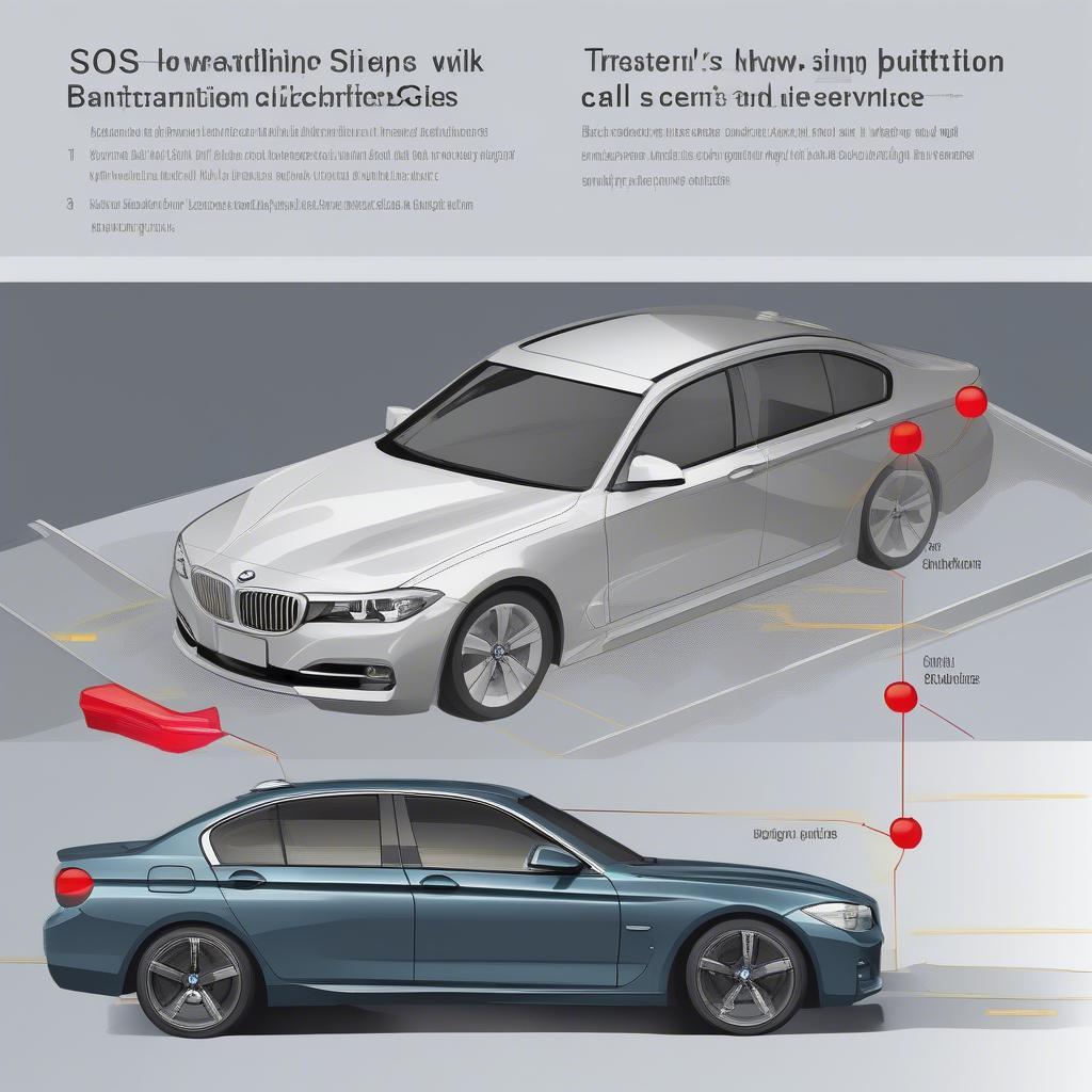 Sơ đồ hoạt động của nút SOS trên xe BMW 