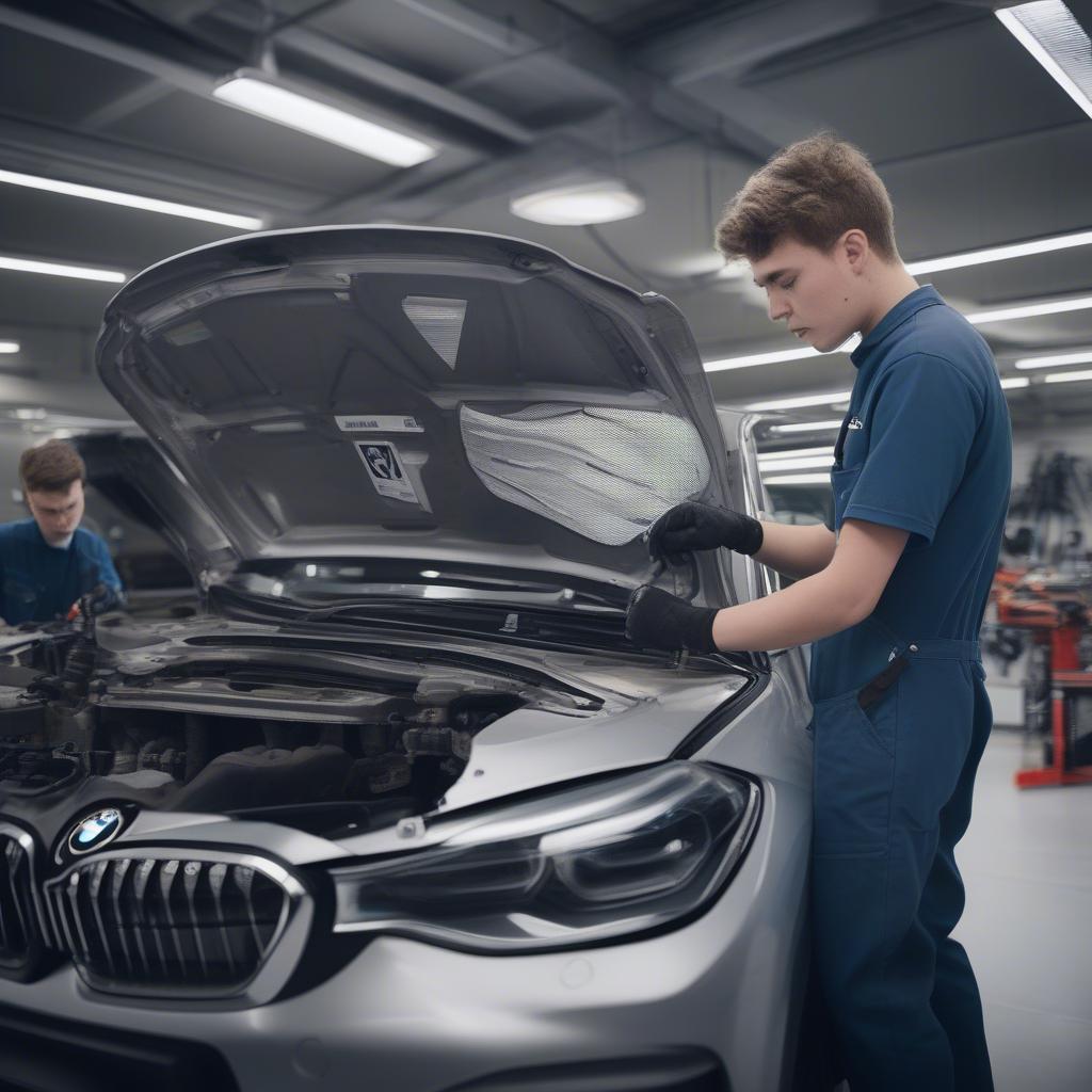 Học viên BMW Apprenticeship 2020 làm việc trên dòng xe BMW