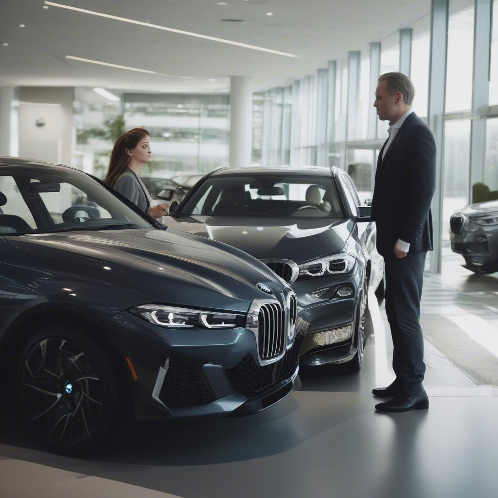 Khách hàng đang trải nghiệm lái thử xe BMW tại BMW Mai Chí Thọ.