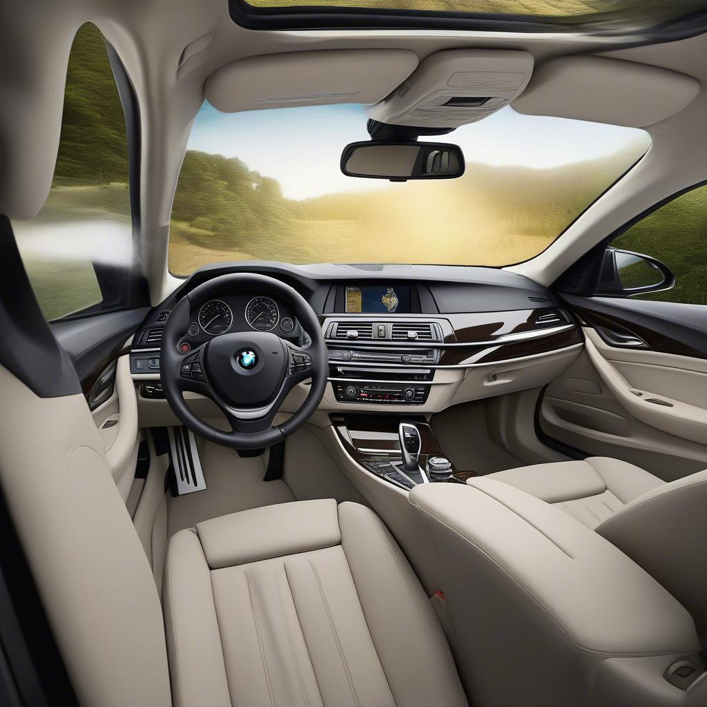 Không gian nội thất BMW 520i 2015 rộng rãi và thoải mái