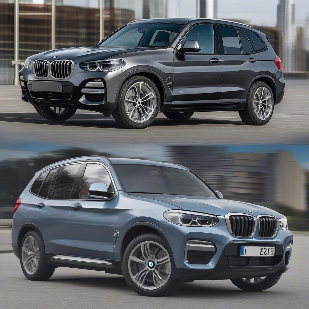 Kích Thước Vành BMW X3: Minh họa các kích thước vành khác nhau trên BMW X3