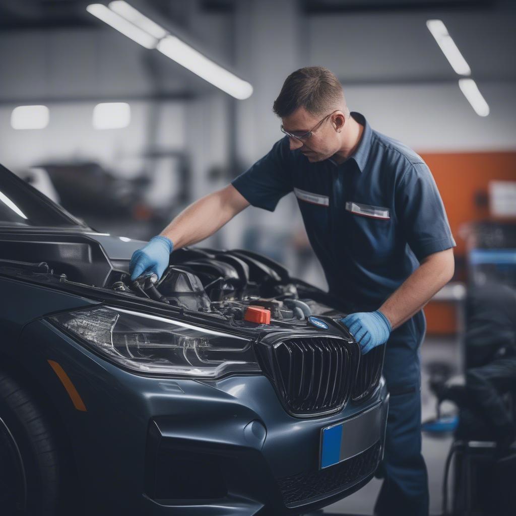 Kiểm tra động cơ BMW tại gara uy tín