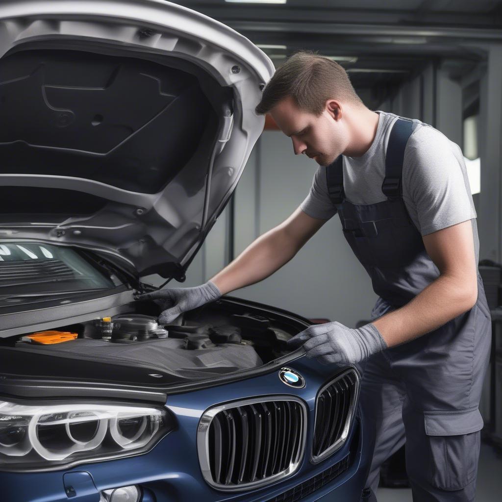 Checking the Engine of a BMW X5 2014