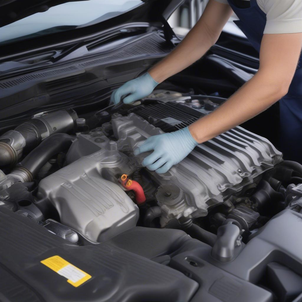 Checking the engine of a BMW X5 4.8 2007